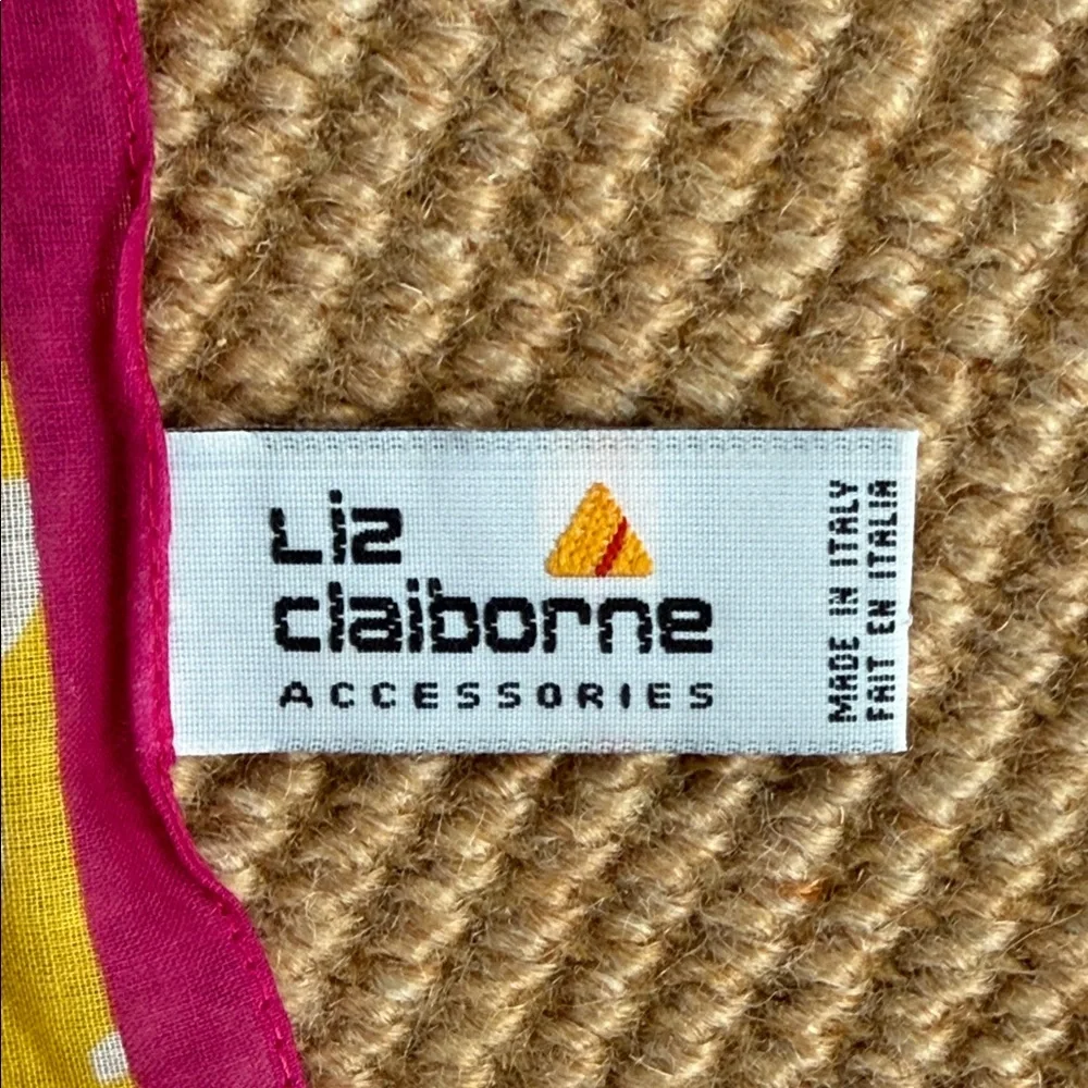 Liz Claiborne Cotton Square Scarf w/Tropical Print Made in Italy